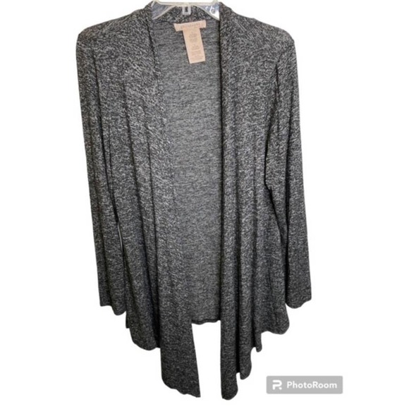 Philosophy Marbled Black Gray Cardigan Sz Large - Picture 1 of 4